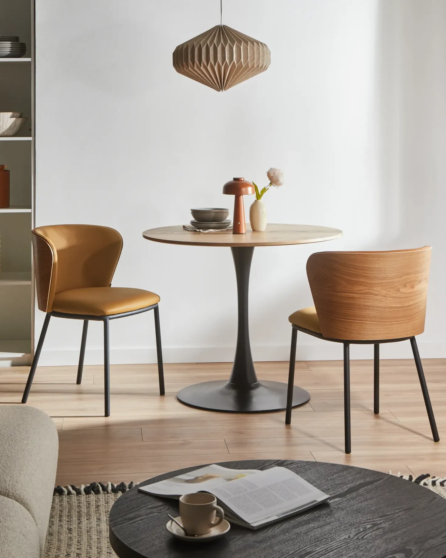 Set di 2 sedie da pranzo HOSKIN Pelle sintetica Marrone