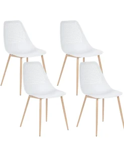 Set di 4 sedie da pranzo HAZELTON Bianco