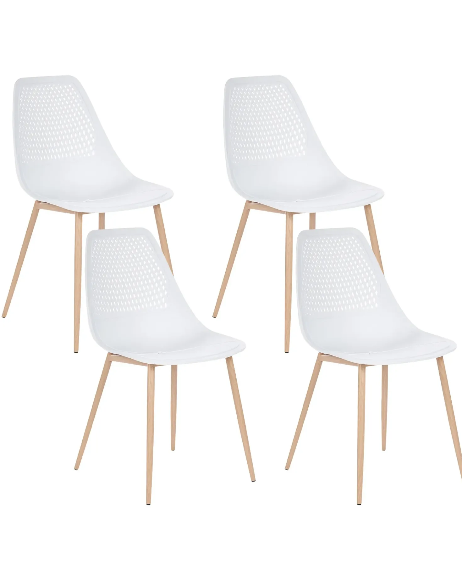 Set di 4 sedie da pranzo HAZELTON Bianco