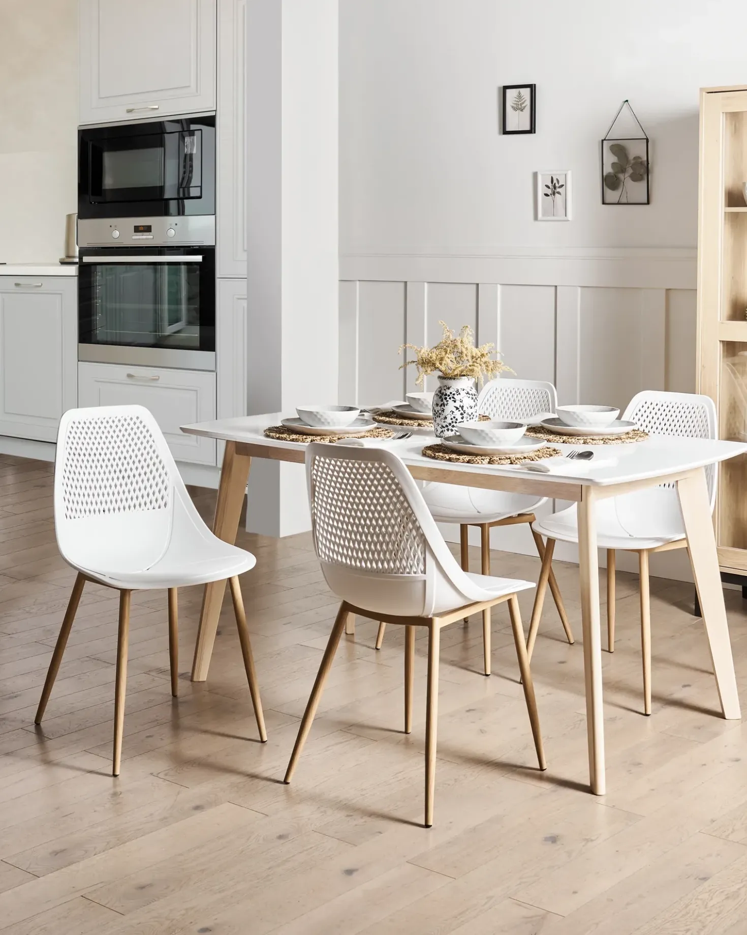 Set di 4 sedie da pranzo HAZELTON Bianco