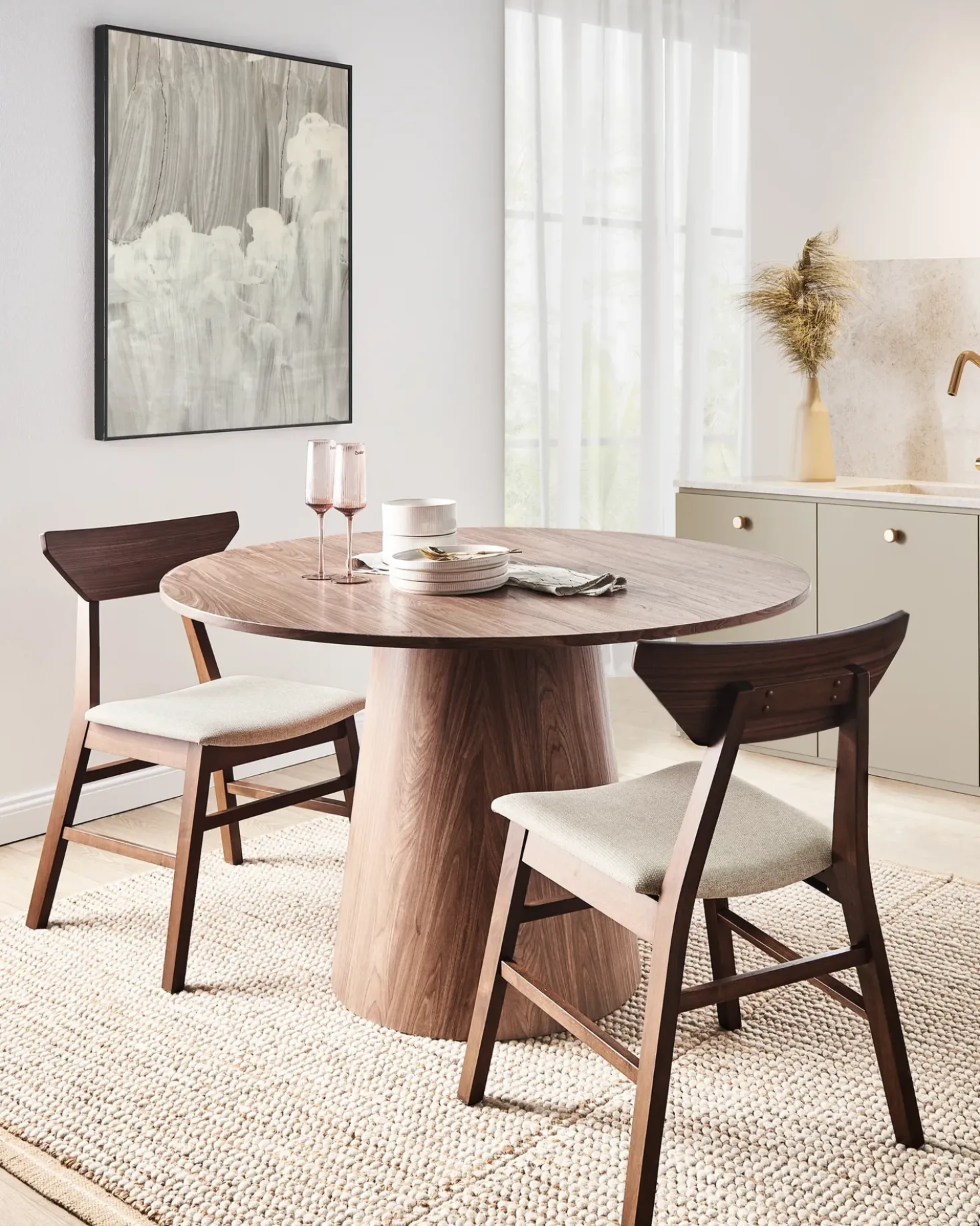 Set di 2 sedie da pranzo HOPKINS Legno Marrone scuro