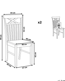 Set di 2 sedie da pranzo HOUSTON Legno Bianco