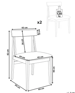 Set di 2 sedie da pranzo ISLE Legno Marrone/Grigio