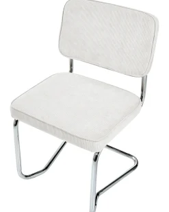 Set di 2 sedie da pranzo IRWIN Velluto a coste Bianco sporco