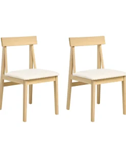 Set di 2 sedie da pranzo ISLE Legno Marrone chiaro/Beige