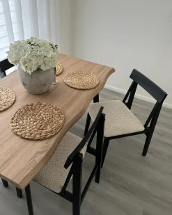 Set di 2 sedie da pranzo ISLE Legno Nero/Beige