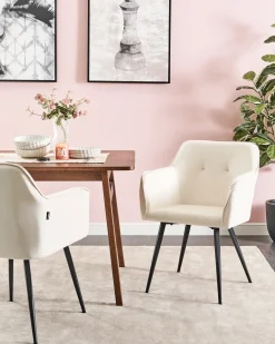 Set di 2 sedie da pranzo JASMIN Velluto Beige chiaro