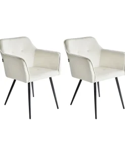 Set di 2 sedie da pranzo JASMIN Velluto Beige chiaro