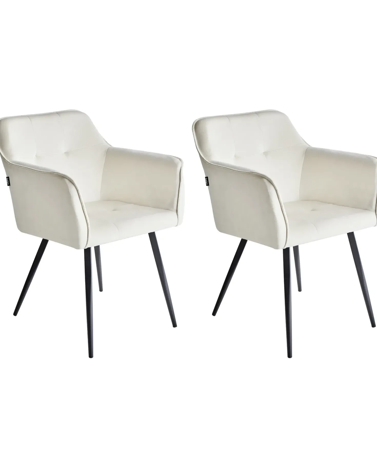 Set di 2 sedie da pranzo JASMIN Velluto Beige chiaro