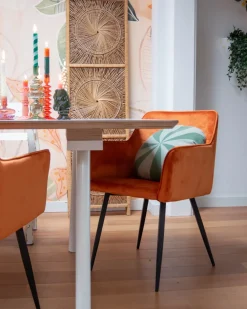 Set di 2 sedie da pranzo JASMIN Velluto Arancione