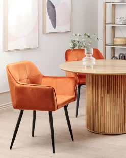 Set di 2 sedie da pranzo JASMIN Velluto Arancione