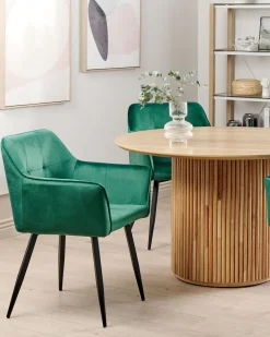 Set di 2 sedie da pranzo JASMIN Velluto Verde smeraldo
