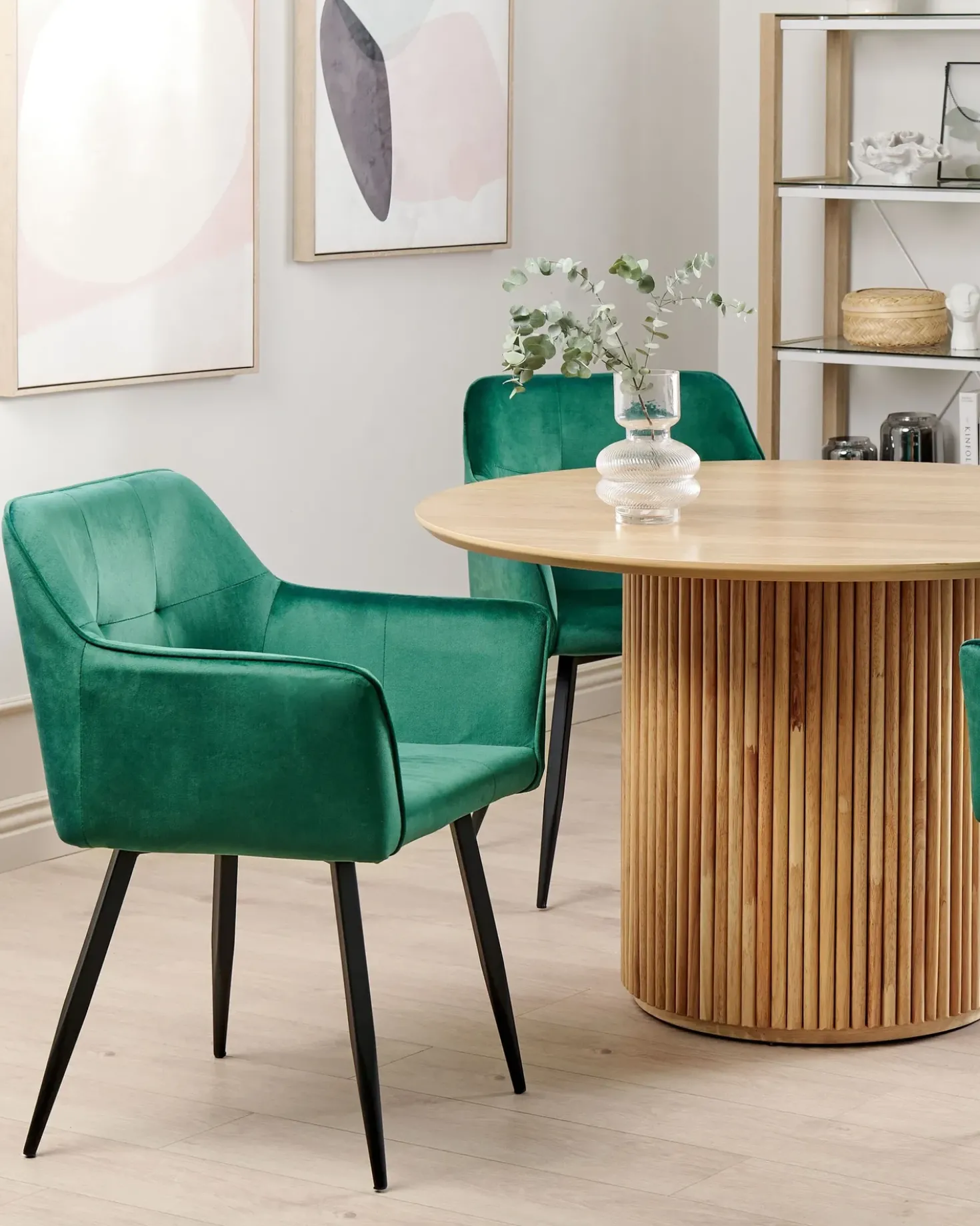 Set di 2 sedie da pranzo JASMIN Velluto Verde smeraldo