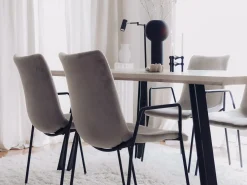 Set di 2 sedie da pranzo JEFFERSON Velluto Tortora