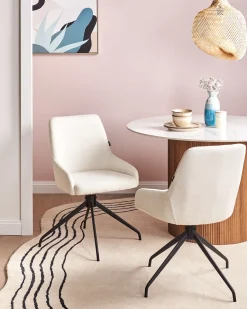 Set di 2 sedie da pranzo JENNER Tessuto Bianco sporco