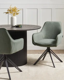 Set di 2 sedie da pranzo JODAR Tessuto Verde scuro