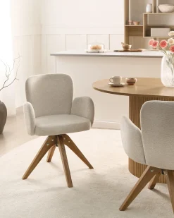 Set di 2 sedie da pranzo JEAN Tessuto Beige chiaro