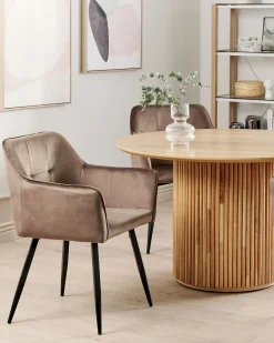 Set di 2 sedie da pranzo JASMIN Velluto Marrone