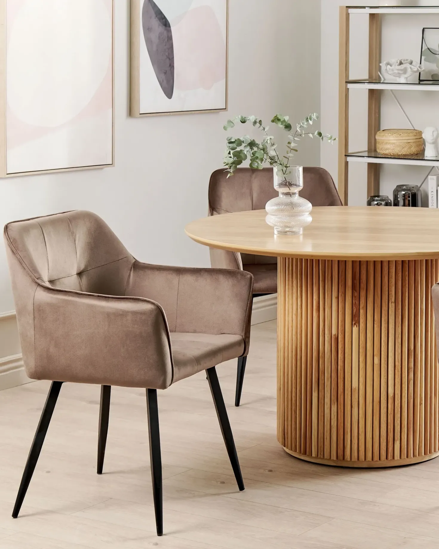 Set di 2 sedie da pranzo JASMIN Velluto Marrone