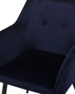Set di 2 sedie da pranzo JASMIN Velluto Blu scuro