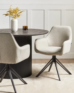 Set di 2 sedie da pranzo JODAR Tessuto Tortora