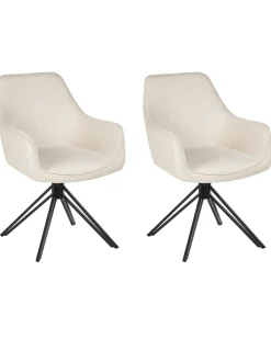 Set di 2 sedie da pranzo JODAR Tessuto Beige chiaro