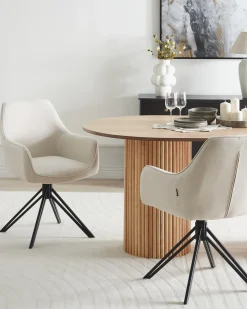 Set di 2 sedie da pranzo JODAR Tessuto Beige chiaro