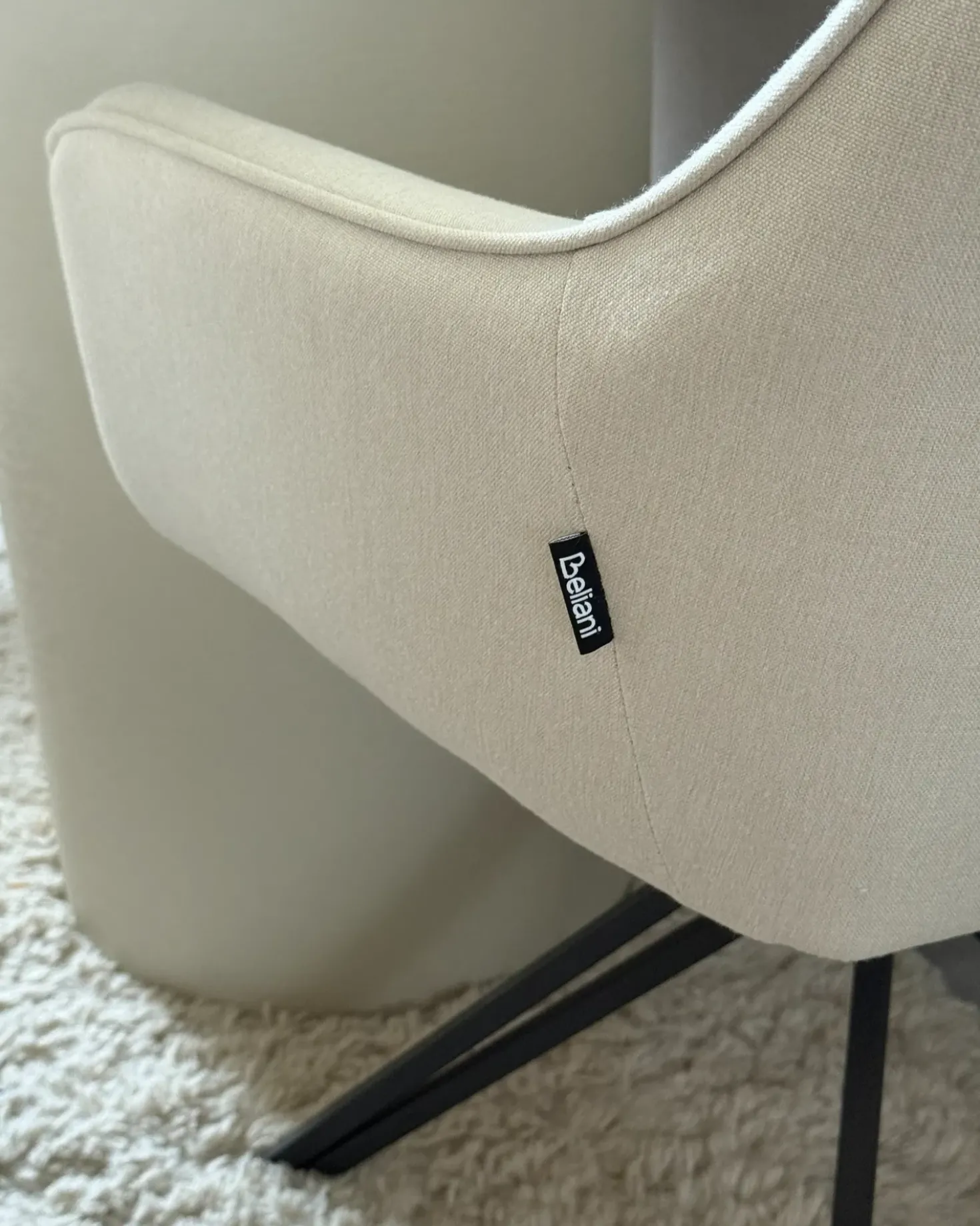 Set di 2 sedie da pranzo JODAR Tessuto Beige chiaro