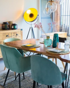Set di 2 sedie da pranzo JASMIN Velluto Verde menta