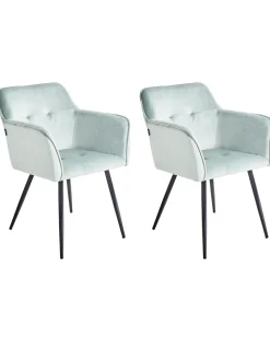 Set di 2 sedie da pranzo JASMIN Velluto Verde menta