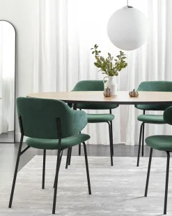 Set di 2 sedie da pranzo KENAI Tessuto Verde scuro