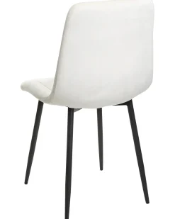 Set di 4 sedie da pranzo KALISPELL Velluto Bianco sporco