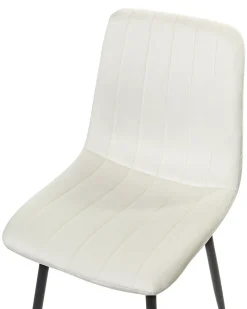Set di 4 sedie da pranzo KALISPELL Velluto Bianco sporco