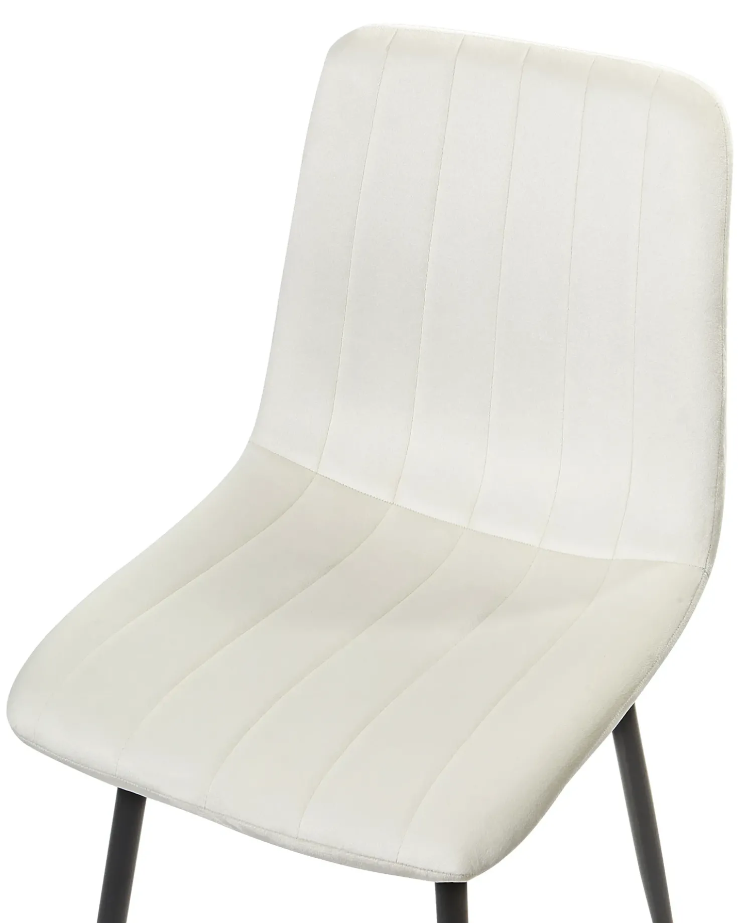 Set di 4 sedie da pranzo KALISPELL Velluto Bianco sporco