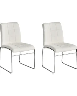 Set di 2 sedie da pranzo KIRON Pelle sintetica Bianco