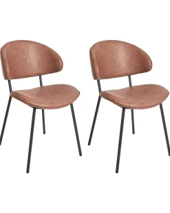 Set di 2 sedie da pranzo KIANA Pelle sintetica Marrone