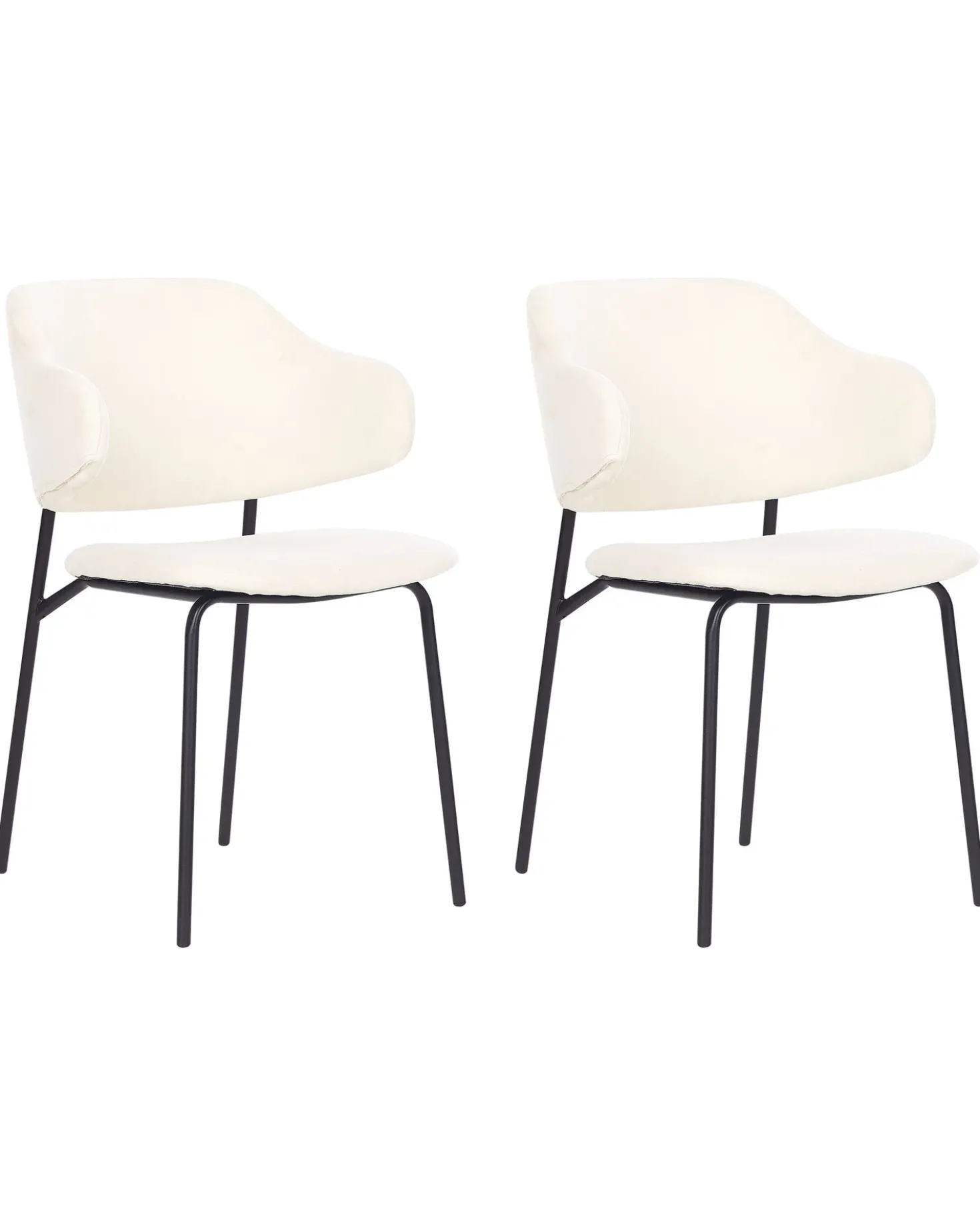 Set di 2 sedie da pranzo KENAI Tessuto Beige chiaro