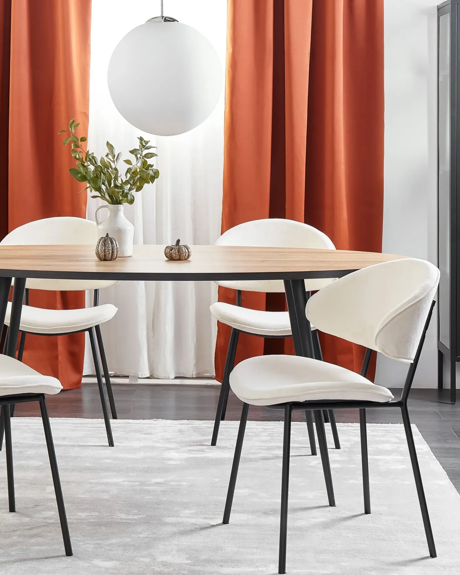 Set di 2 sedie da pranzo KIANA Tessuto Beige chiaro