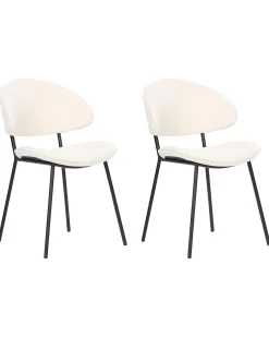 Set di 2 sedie da pranzo KIANA Tessuto Beige chiaro