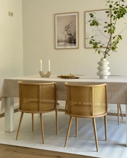 Set di 2 sedie da pranzo KOBUK Metallo Marrone chiaro