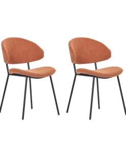 Set di 2 sedie da pranzo KIANA Tessuto Arancione