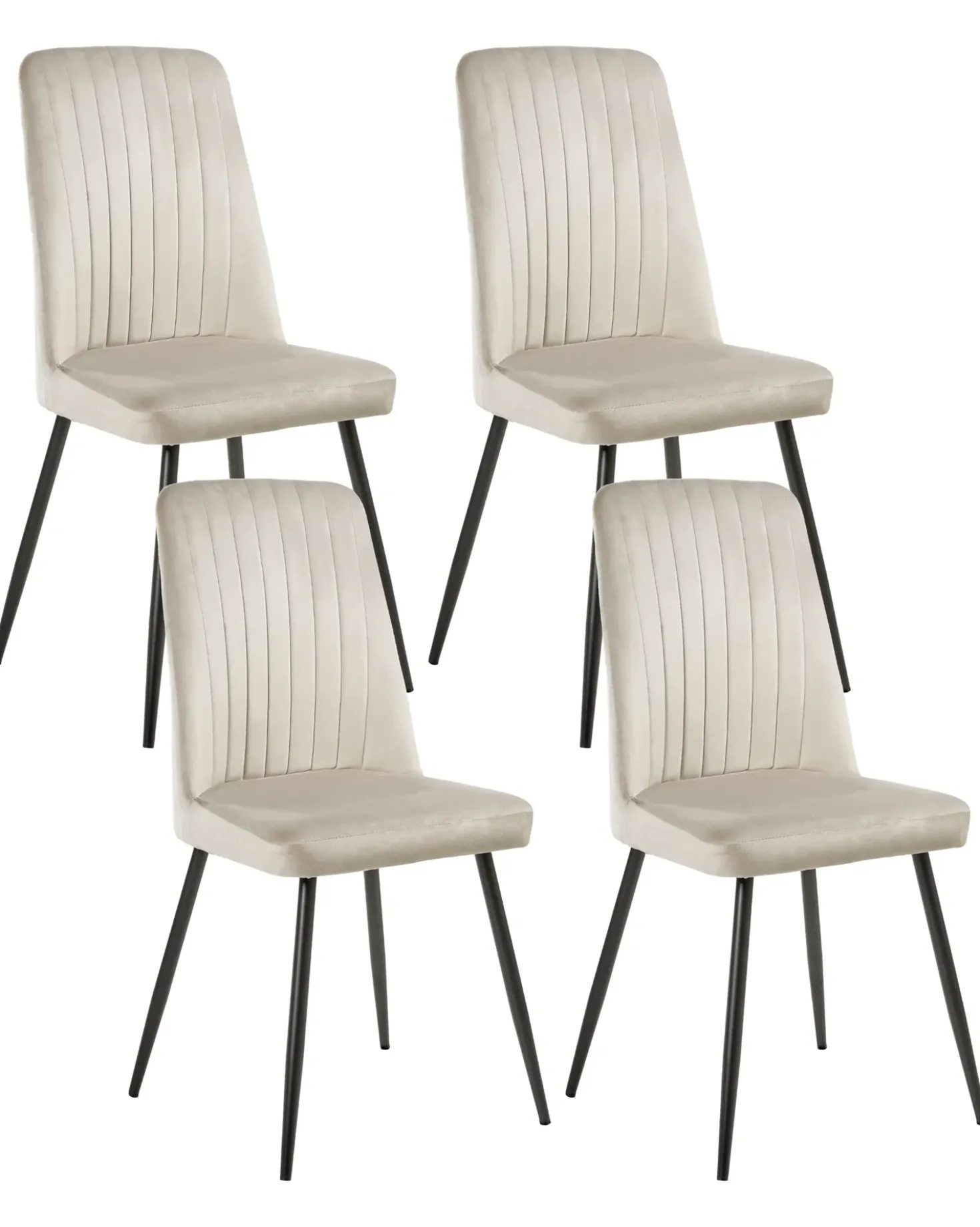 Set di 4 sedie da pranzo KIRBY Velluto Beige
