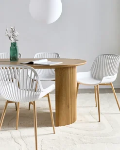 Set di 4 sedie da pranzo KLEVE Bianco