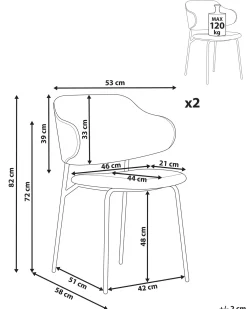 Set di 2 sedie da pranzo KENAI Pelle sintetica Marrone