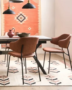 Set di 2 sedie da pranzo KENAI Pelle sintetica Marrone