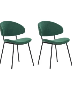 Set di 2 sedie da pranzo KIANA Tessuto Verde scuro