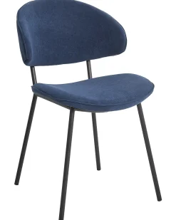 Set di 2 sedie da pranzo KIANA Tessuto Blu scuro