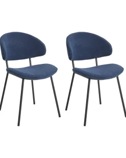 Set di 2 sedie da pranzo KIANA Tessuto Blu scuro