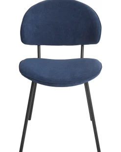 Set di 2 sedie da pranzo KIANA Tessuto Blu scuro