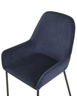 Set di 2 sedie da pranzo LOVERNA Velluto a coste Blu scuro